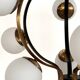 Stilnovo Italian Midcentury Chandelier, Brass & Opaline Glass, 1950s