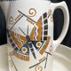 Art Deco, brocade jug and ceramic basin by Badonwiller around 1930.