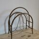 Magazine rack in vintage gold metal