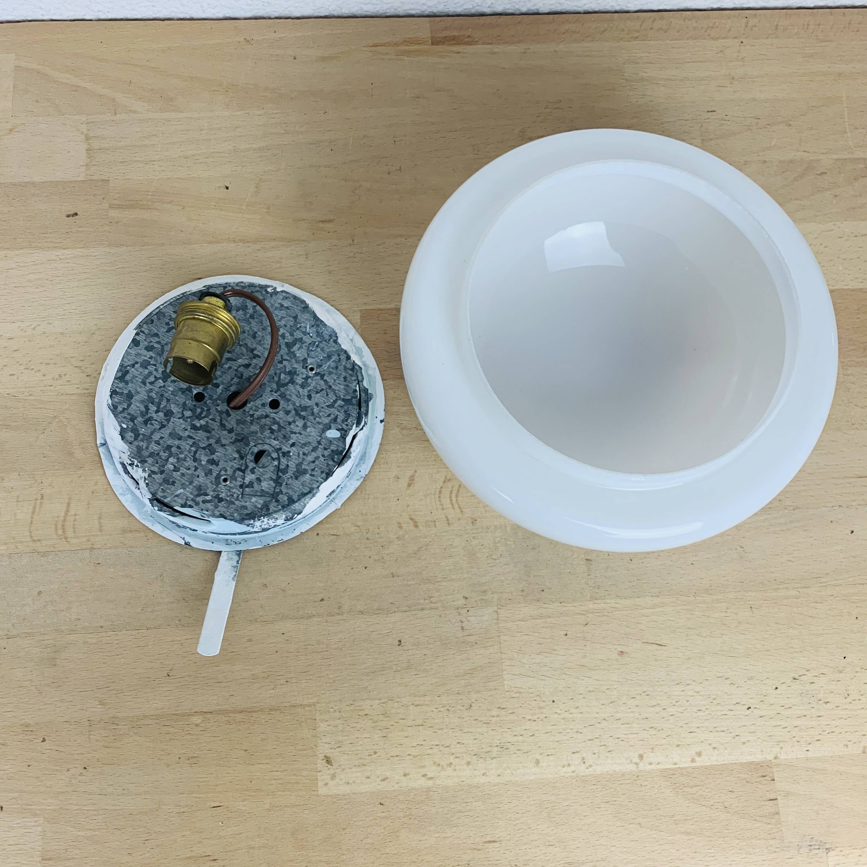 Opaline half-sphere ball wall light 20 cm