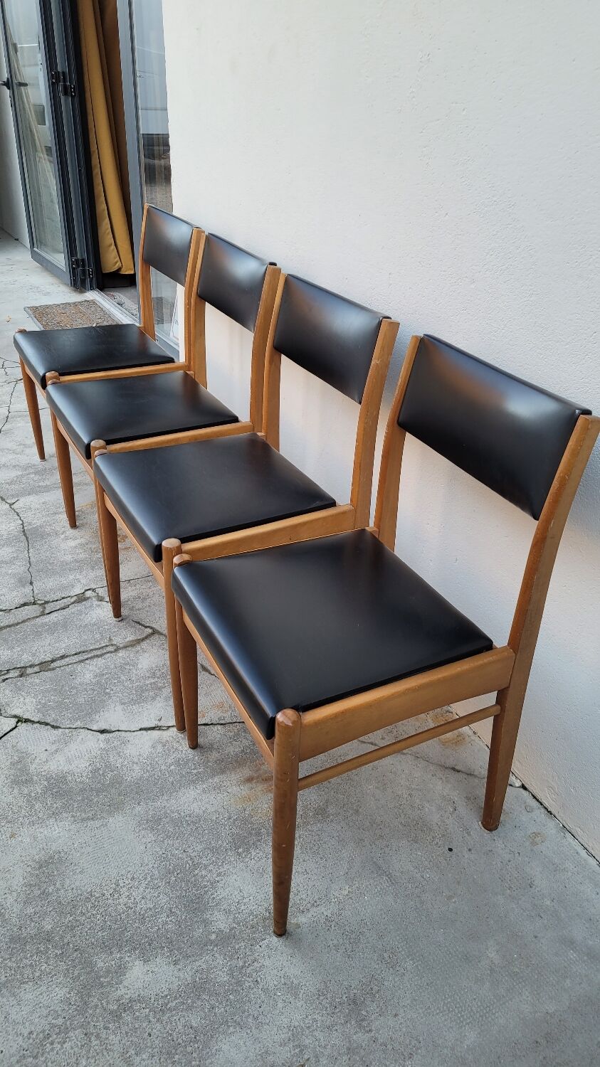 Série de 4 chaises scandinave vintage 1950