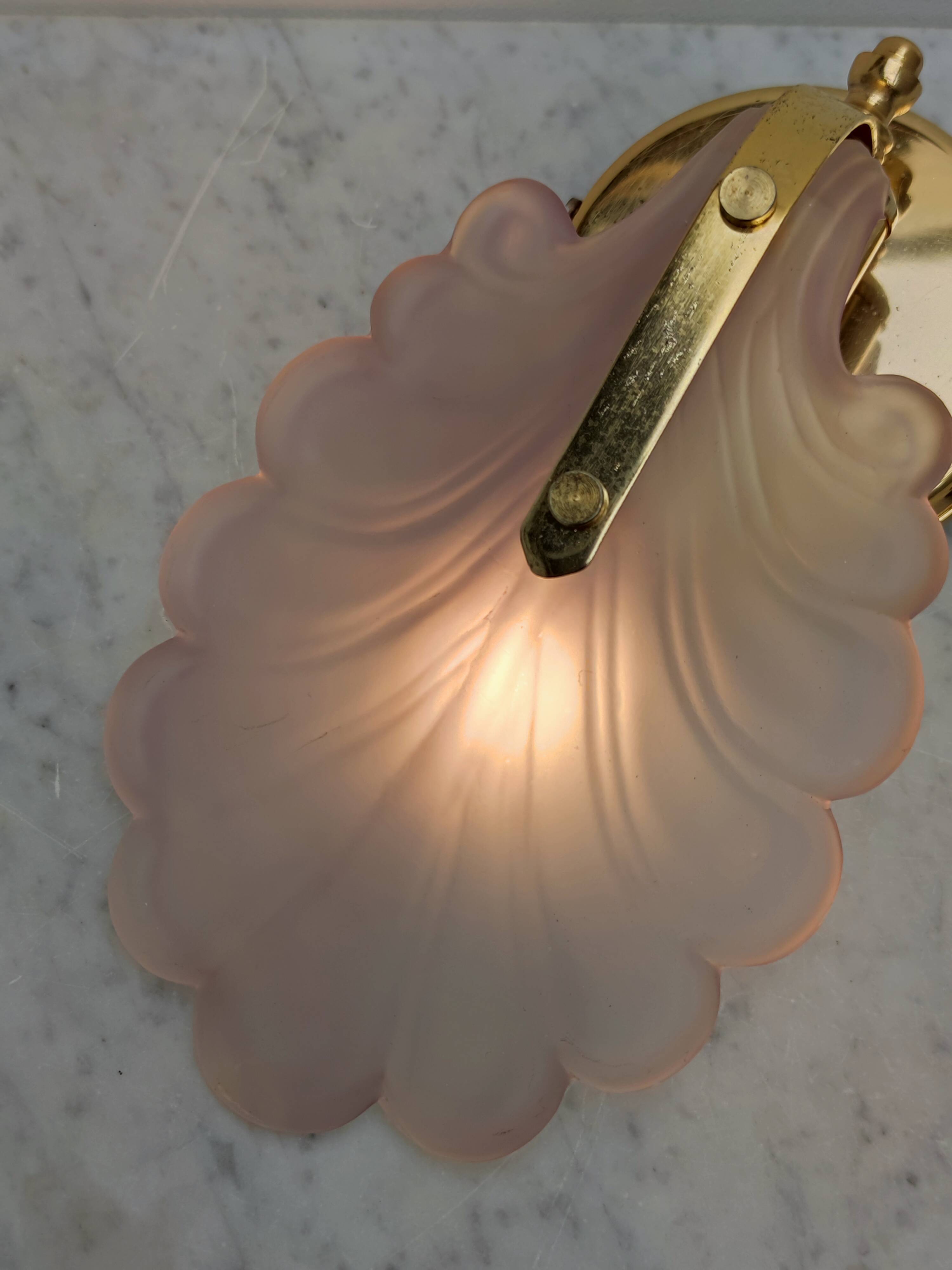 Pair of pink petal sconces