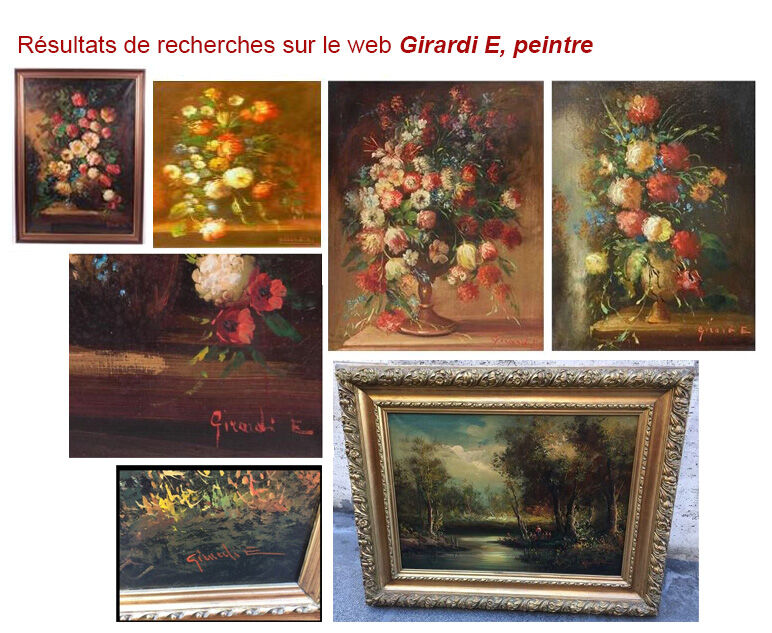 Painting bouquet old oil on canvas