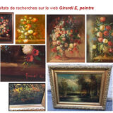 Painting bouquet old oil on canvas