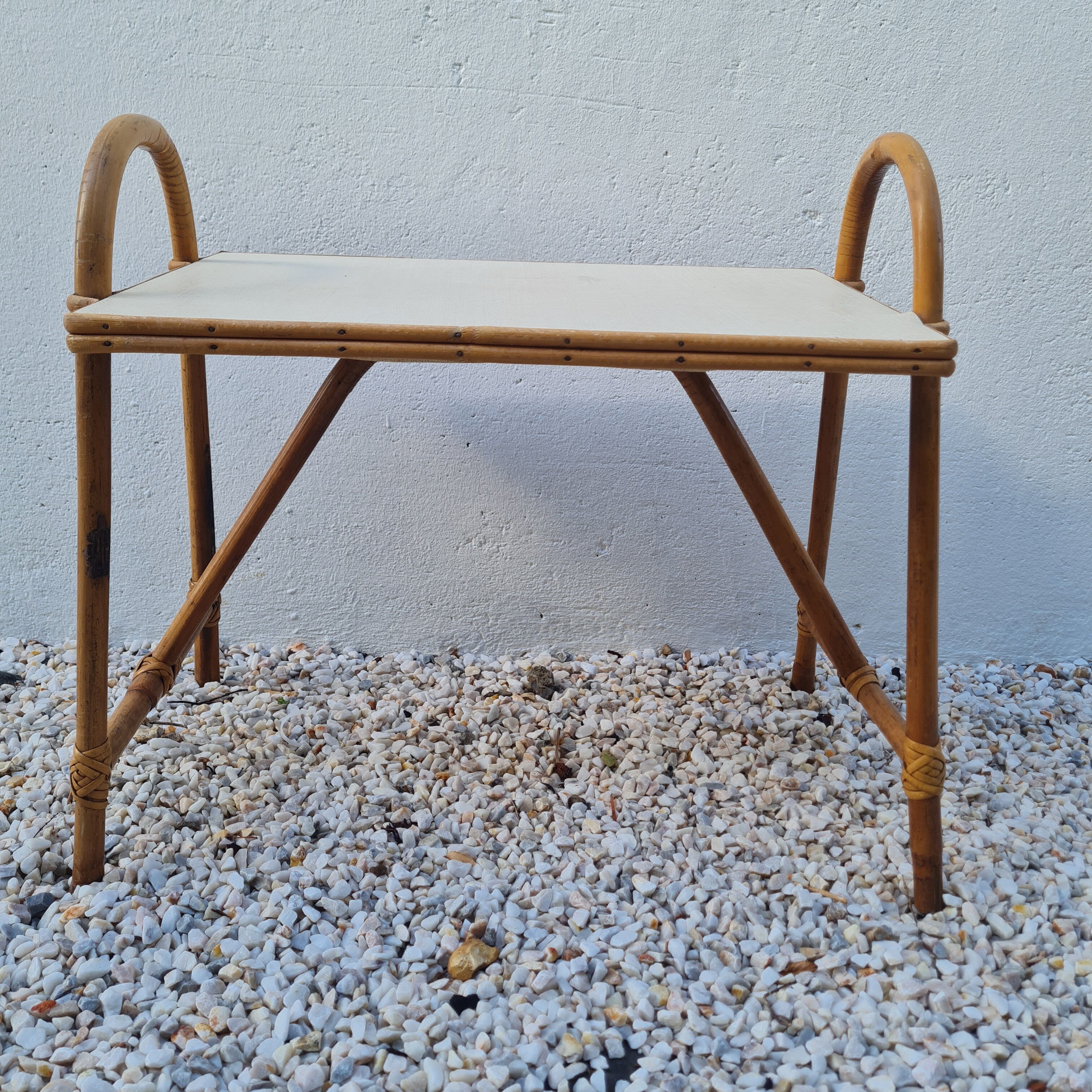 Vintage rattan bedside