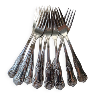 10 Vintage Rocaille Style Metal Forks