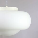 Mid-century italian chrome and opaline pendant lamp