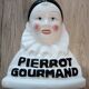 Présentoir à sucettes publicitaire buste pierrot gourmand en porcelaine