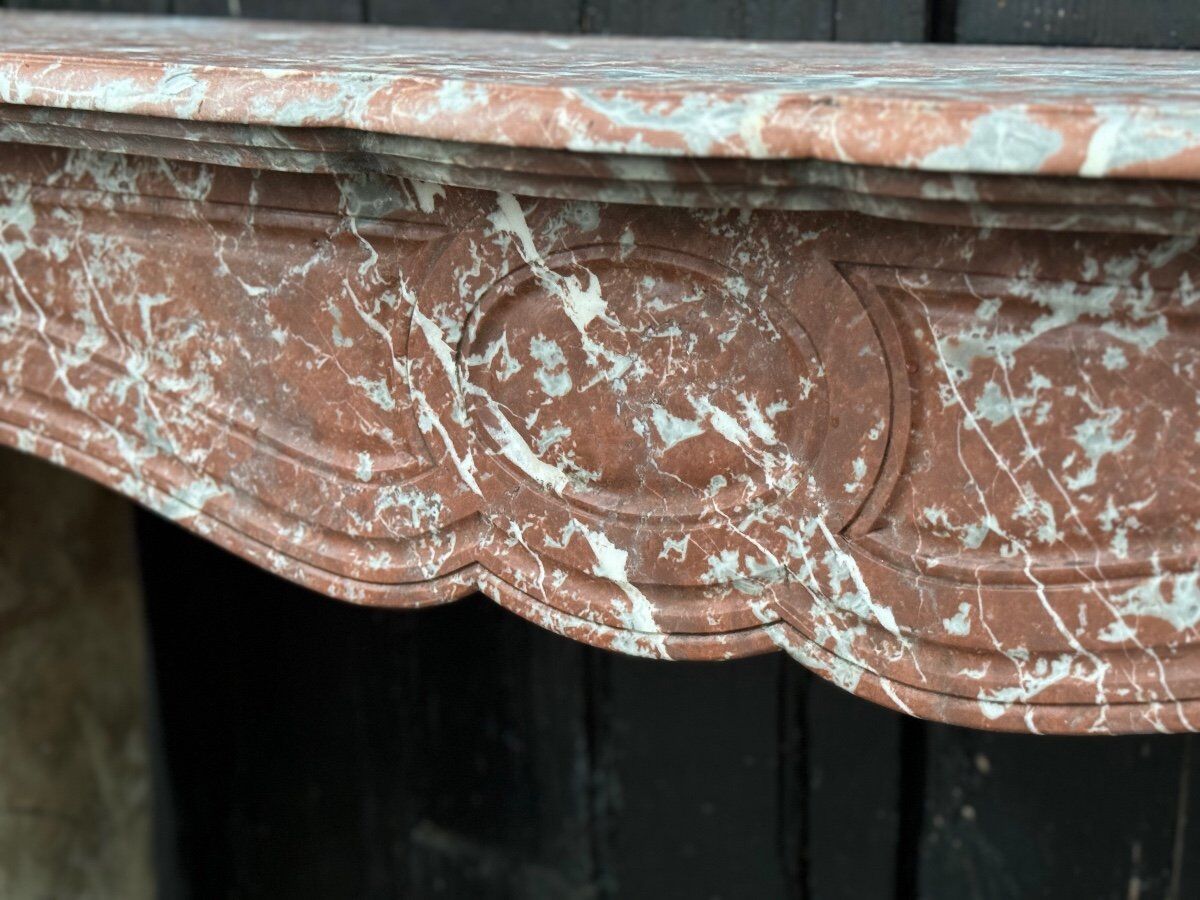 Louis XV style fireplace in Rance marble circa 1900