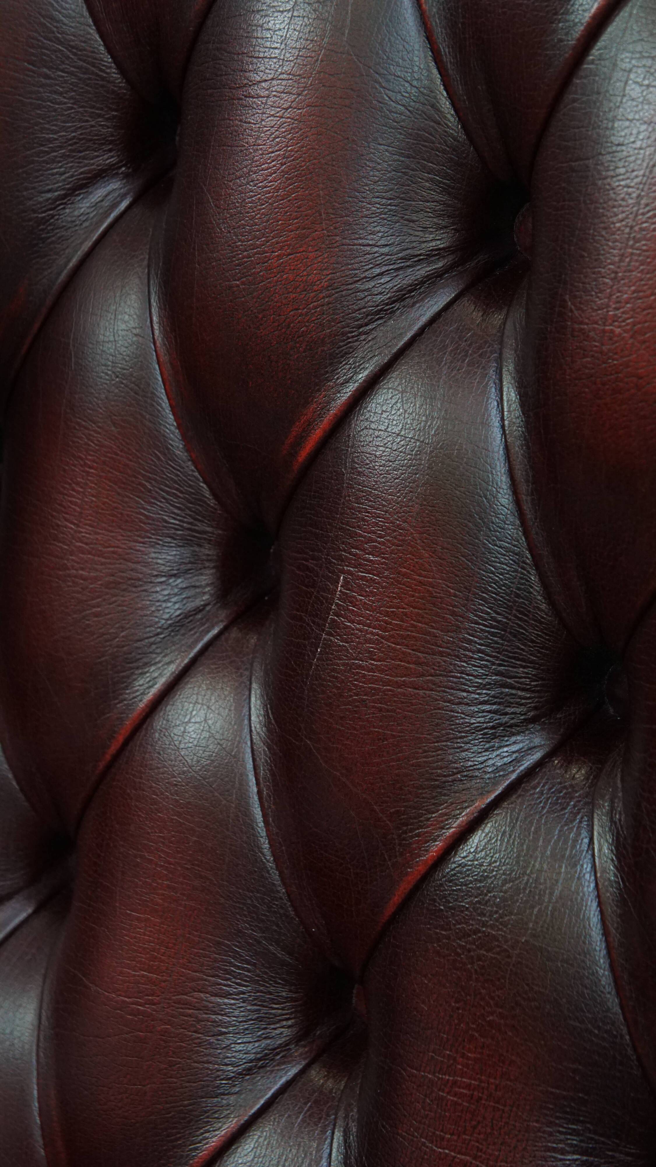 Red Cowhide Leather English Chesterfield Wingback Chair