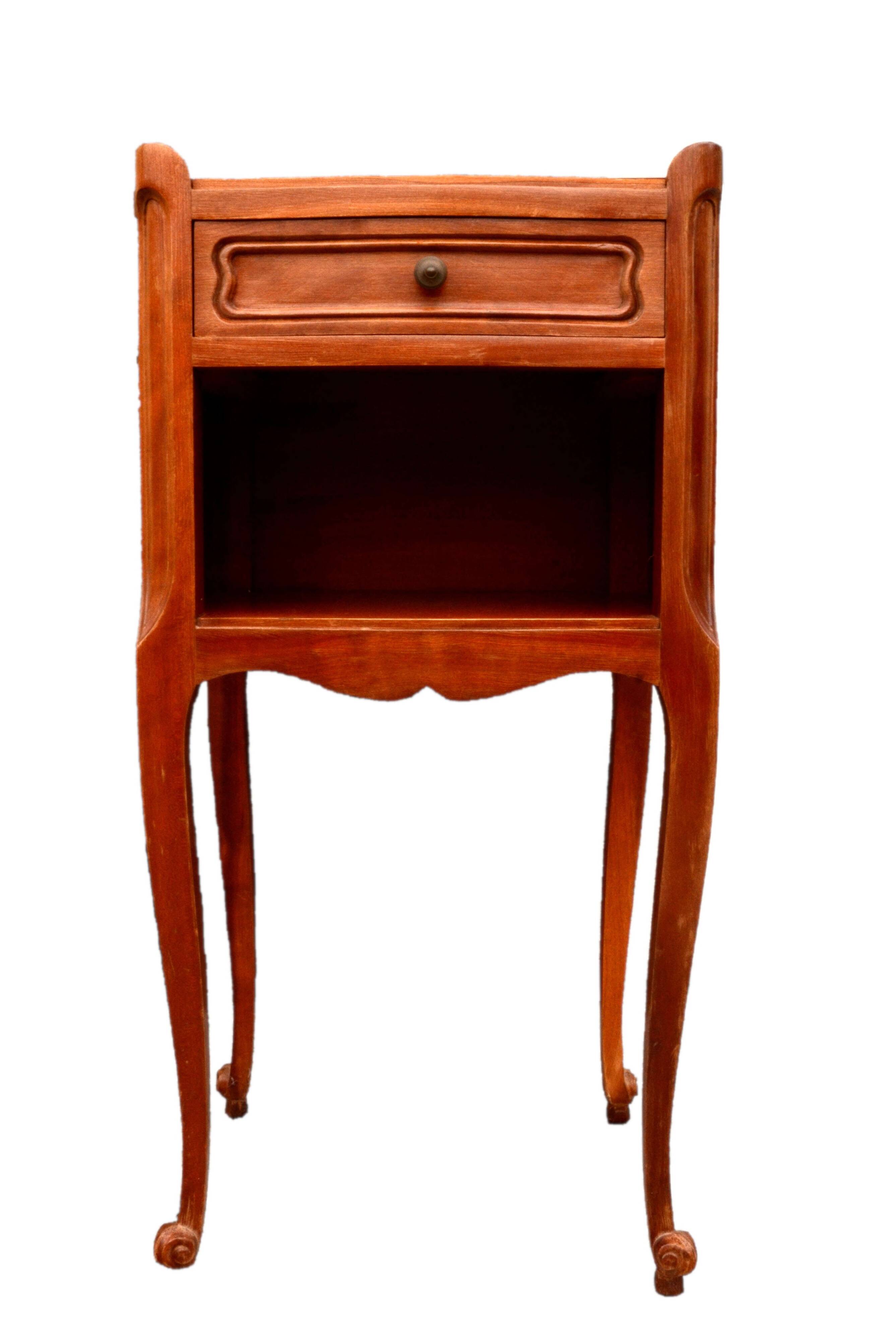 Cherry bedside table in Louis XV style