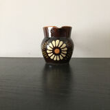 Handmade brown 70's ceramic jug pot