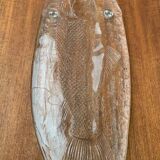 Large Vintage Glass Plate in the Shape of a Swedish Fish by Pukeberg Glass