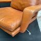 Lounge chair and ottoman leather cognac