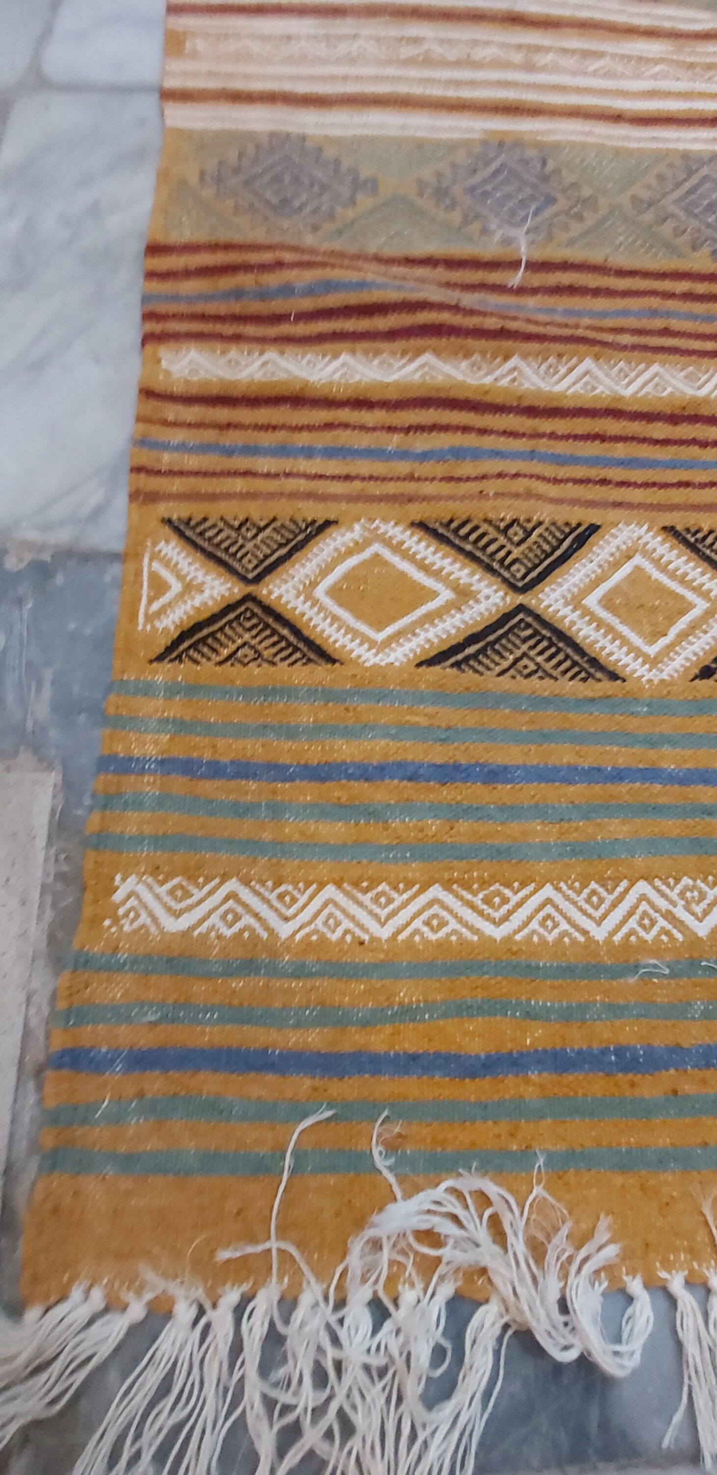 Handmade Berber yellow carpet 180-100cm
