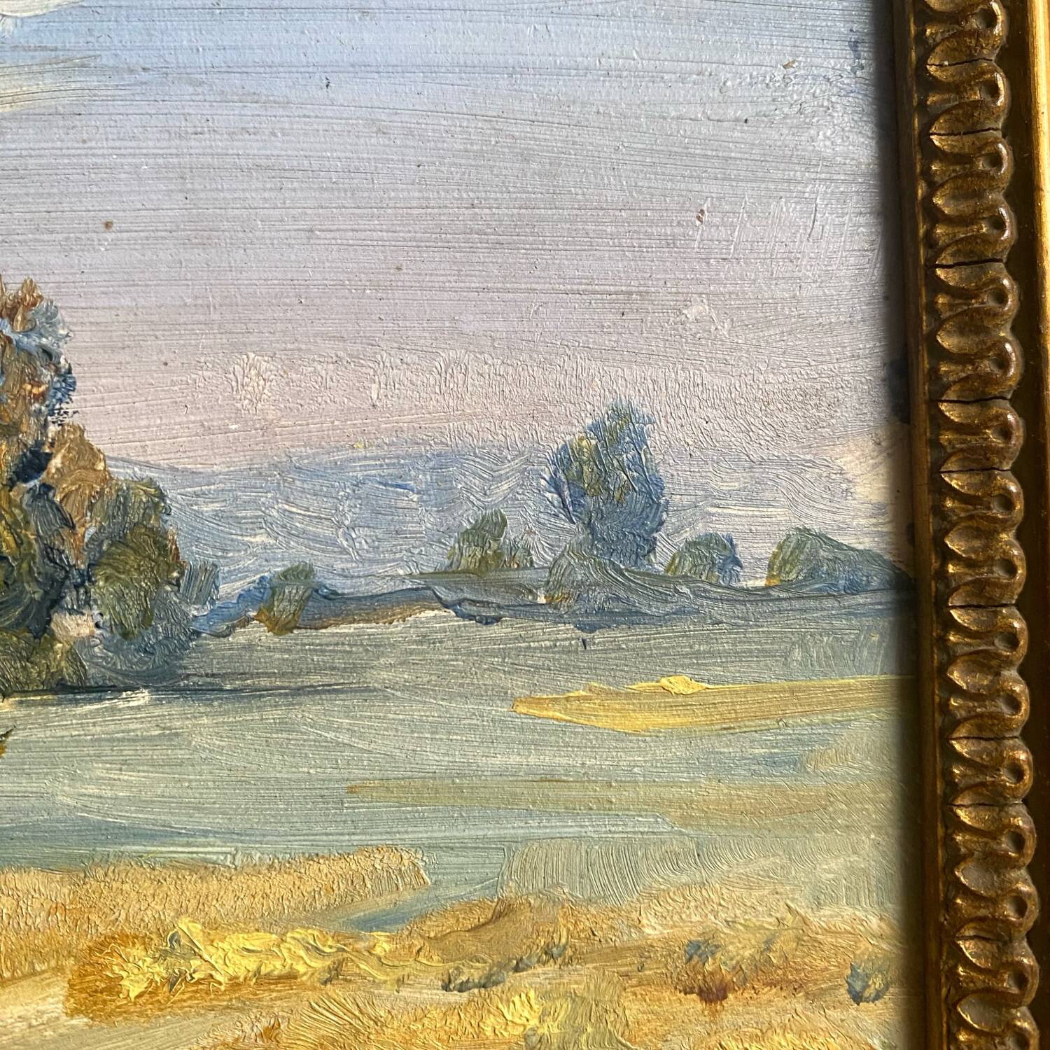Framed landscape painting