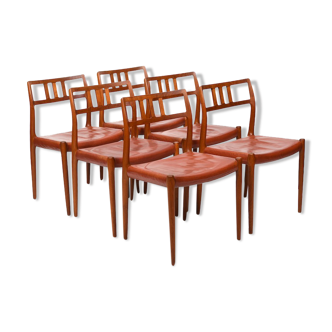 Lot de 6 chaises vintage Niels O. Møller