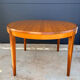 Vintage teak round table Scandinavian style with 2 extensions 1960s/70s