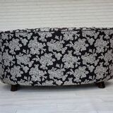 1960s, Danish 2-seater "Banan" sofa, black-white fabric, beech wood.