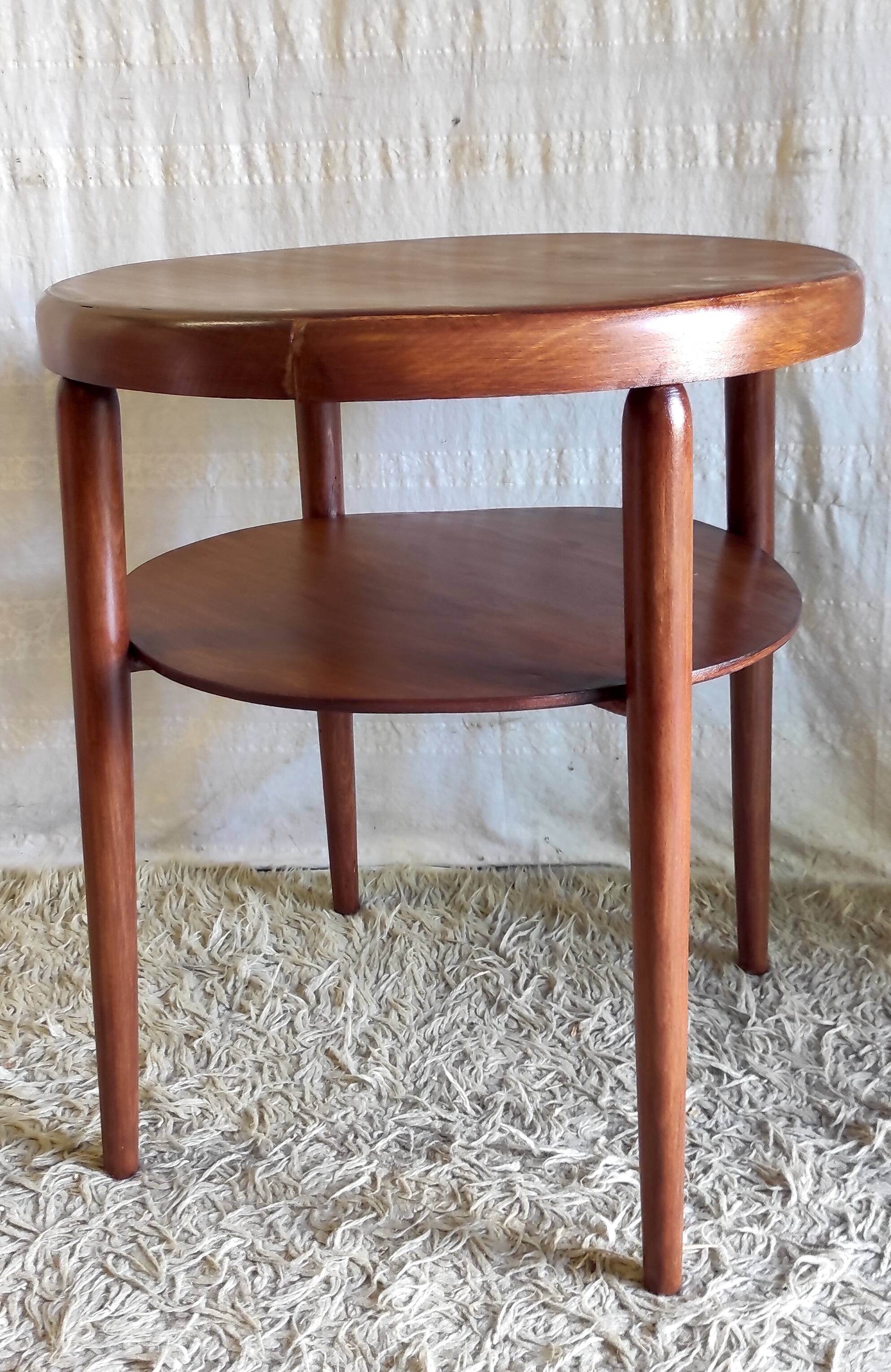 Art Deco style side table in solid wood - 1930s/1940s