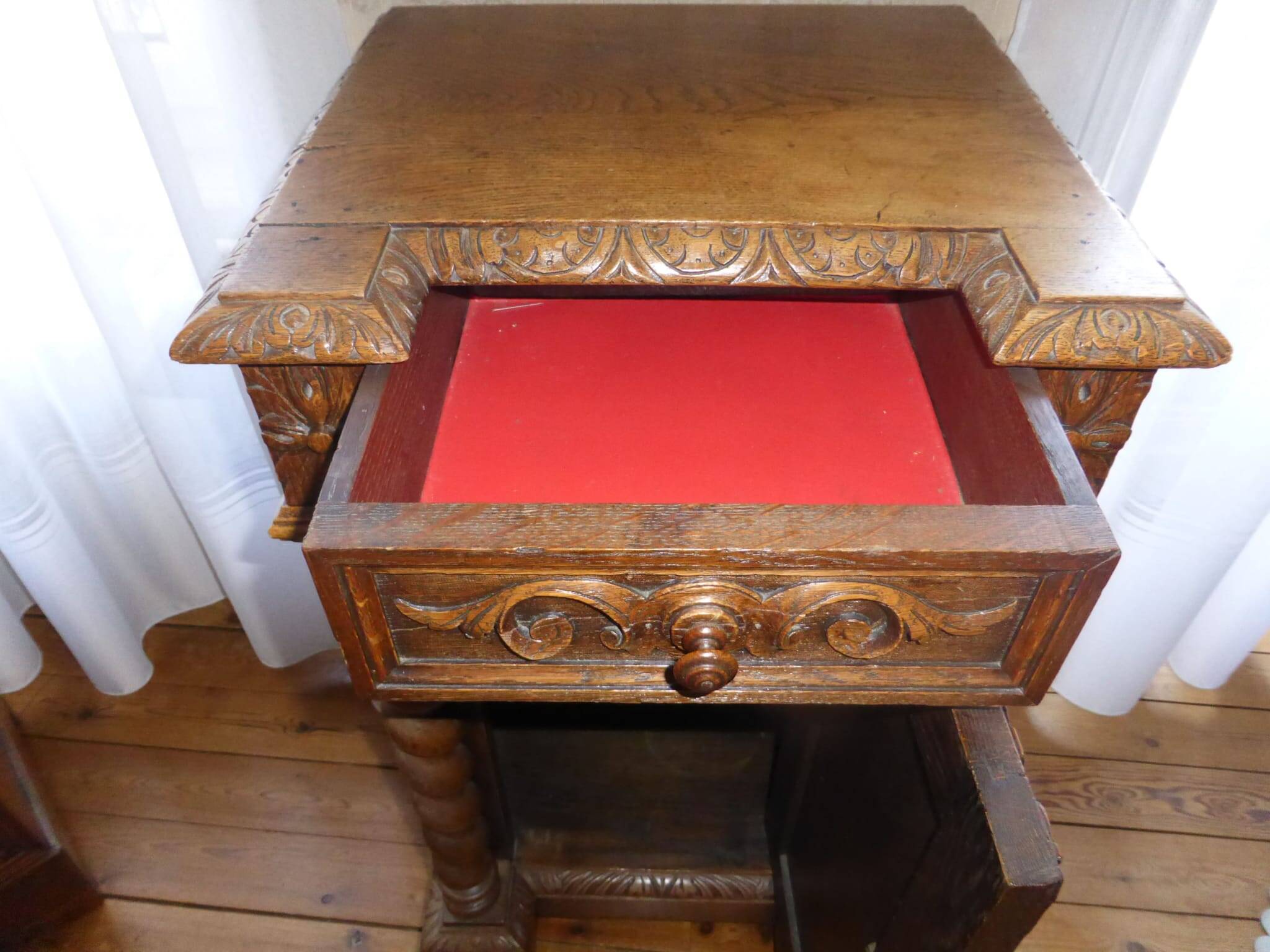 Antique bedside table in Louis XIII Baroque style