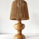 Vintage 1960 turned wood elm lamp