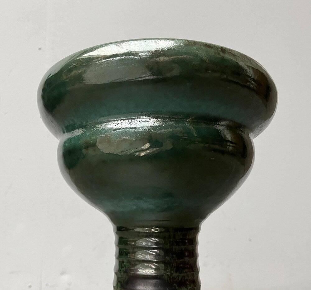 Brutalist studio pottery vase in East German style from the mid-century by Kerstin & Ralf Unterstab for Kunsttöpferei Unterstab KTU, 1960s.