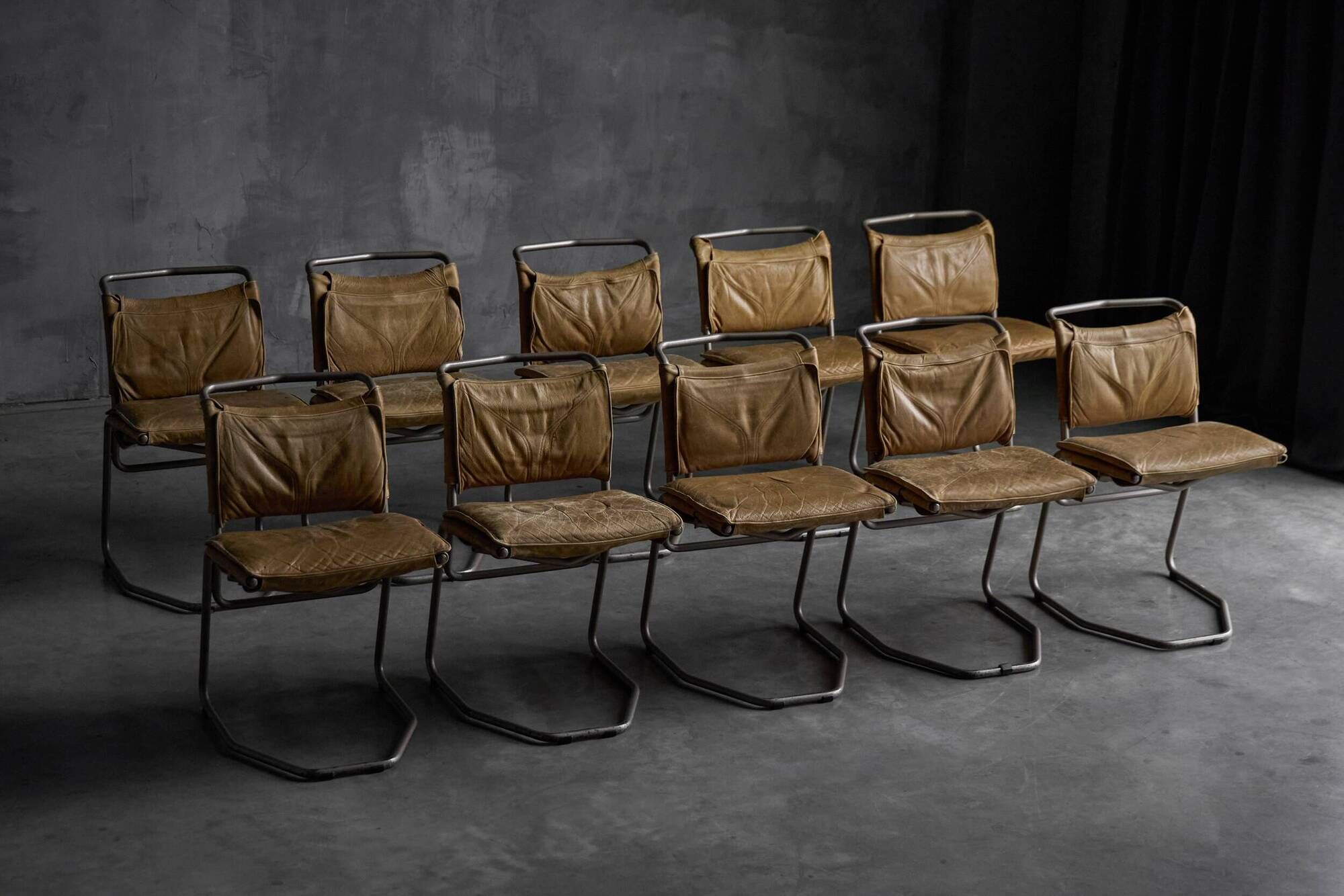 Leather & Steel Dining Chair by Raymond Rombouts, Belgium, 20th century