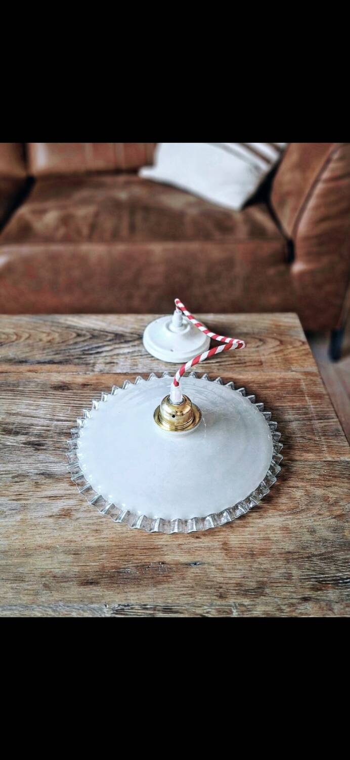 Vintage opaline pendant light