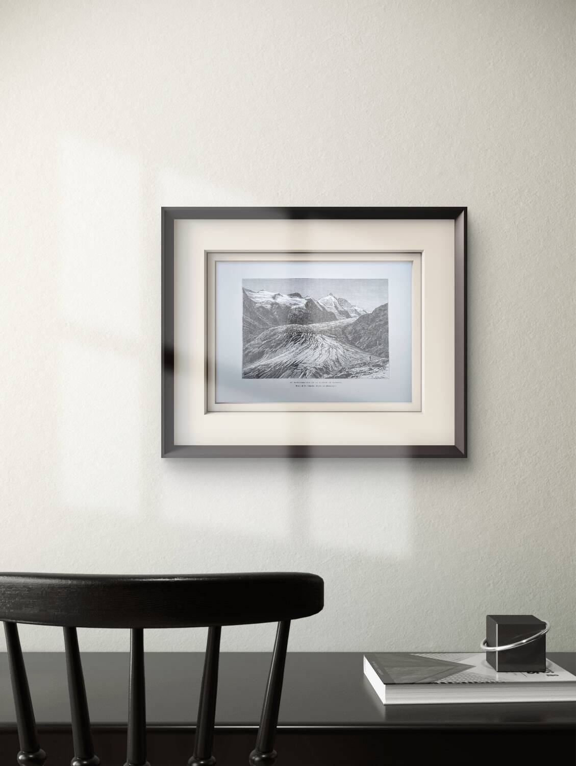 Pasterze and Grossglockner, Austria, printed illustration from 1878.