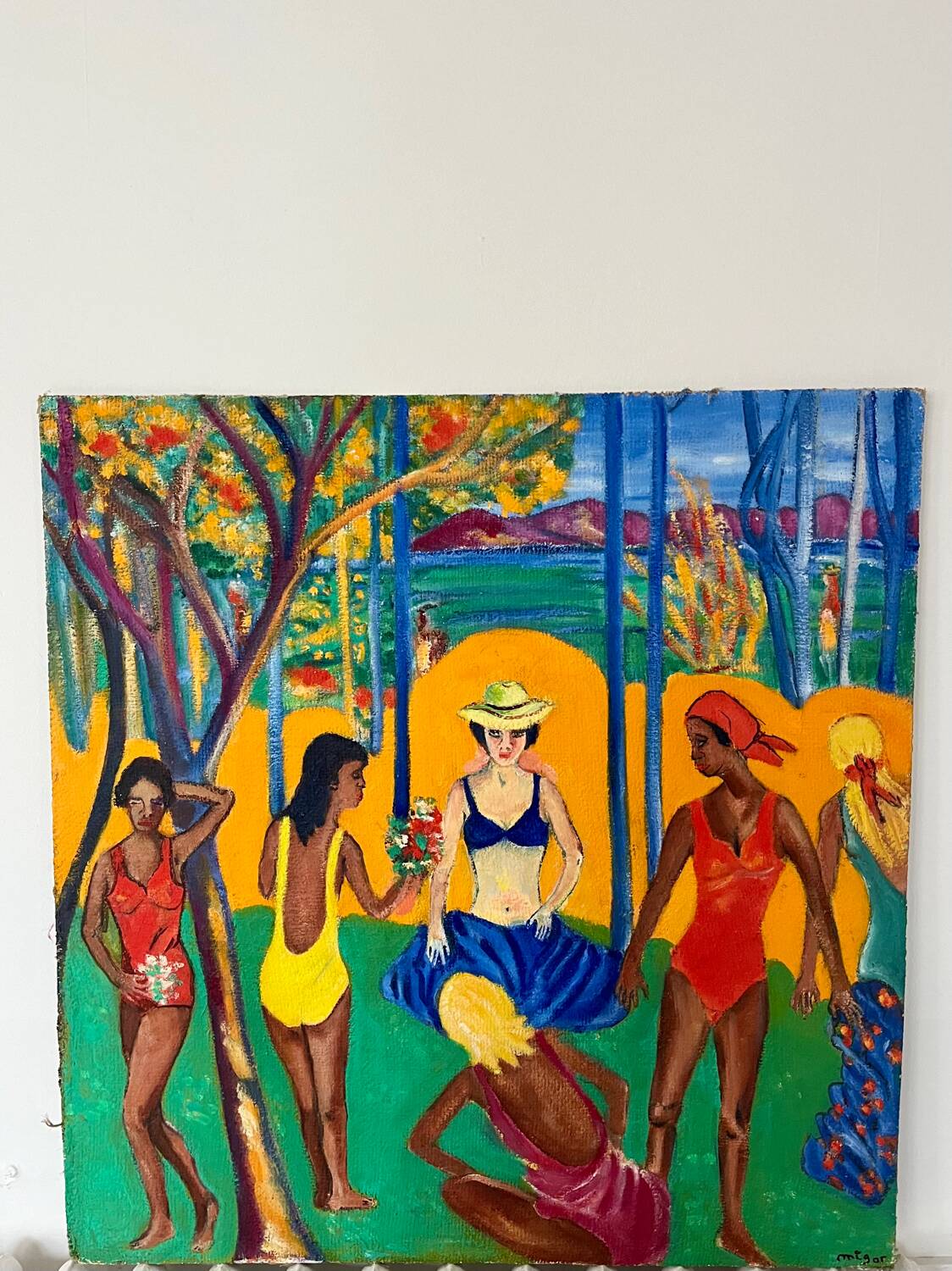 Tahiti landscape on panel