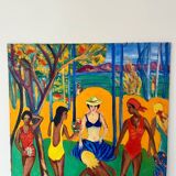 Tahiti landscape on panel
