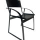 Vintage chair in saddle leather black steel 1970s