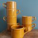 7-cup bistro coffee set in caramel mustard color