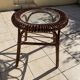 Rattan coffee table and glass in excellent condition