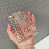 Pukeberg Walther Glass rectangular “solifleur” glass vase with one stem.