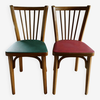 Paire de chaises de bistrot Baumann, No 12, années 60