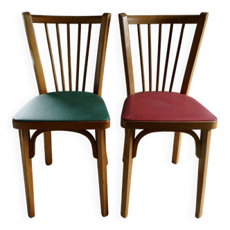 Paire de chaises de bistrot Baumann, No 12, années 60