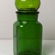 Pot de pharmacie vert en verre 1960