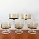 Set of 5 70s luminarc smoked glass champagne glasses