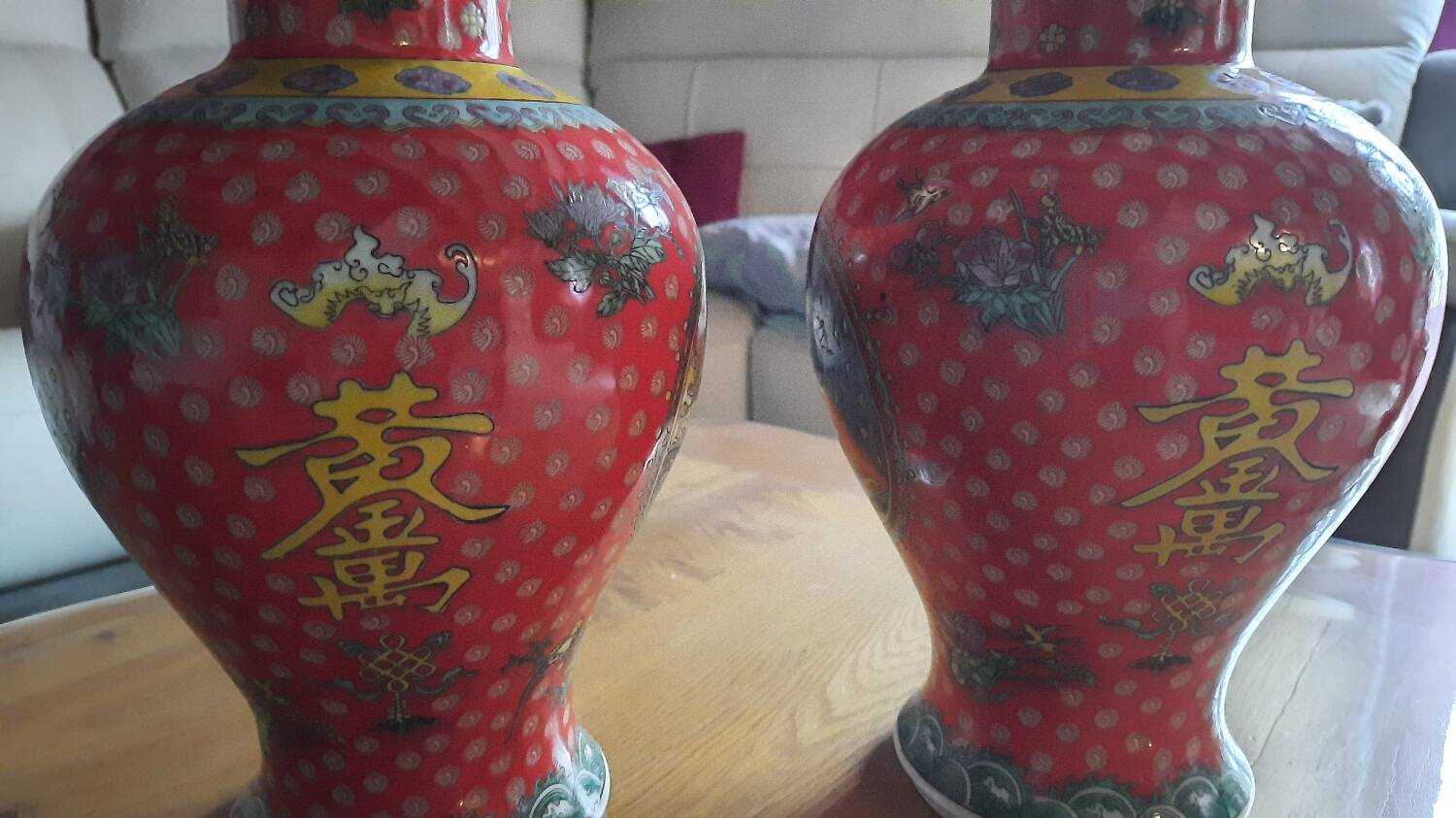 Pair of large Chinese vases in imperial style