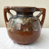 Vase grès signé