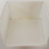 Pair of vintage Throw Away Armchairs by Willie Landels for Zanotta, white Vinyl