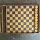 Double-Sided Wooden Checkers + Chess Game Board + Vintage Squares #D62