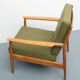 1960s armchair in cherrywood, new cushions in green