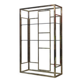 Post-modern shelf in gilded brass, Italy 1970s
