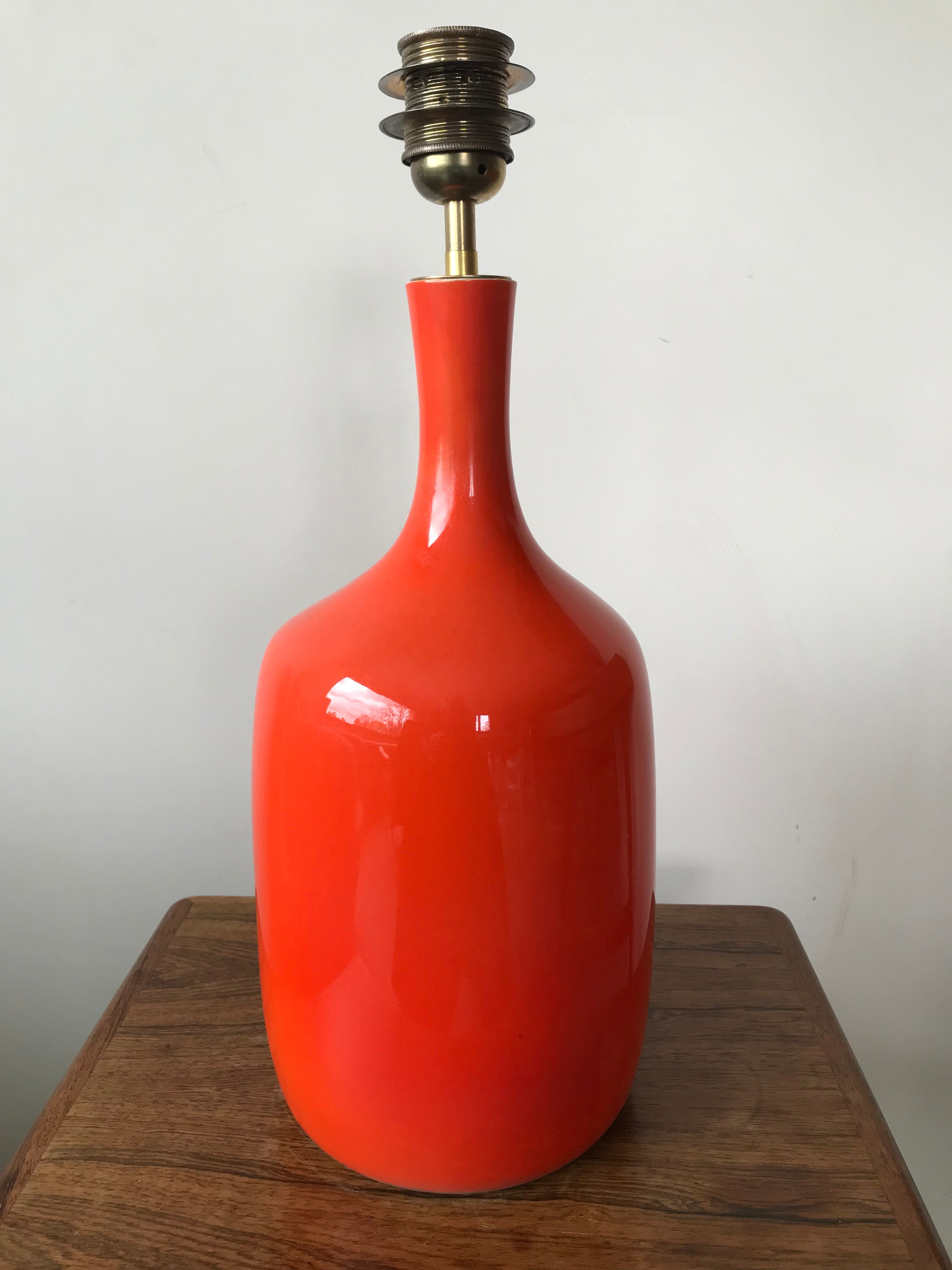 Lampe en céramique orange