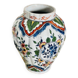 Petit vase peint à la main motifs oiseaux et fleurs