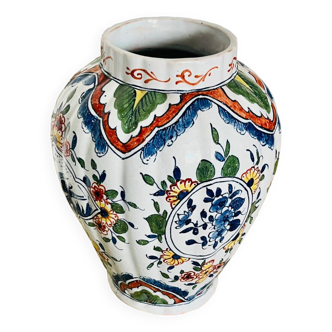Small hand painted vase with bird and flower motifs