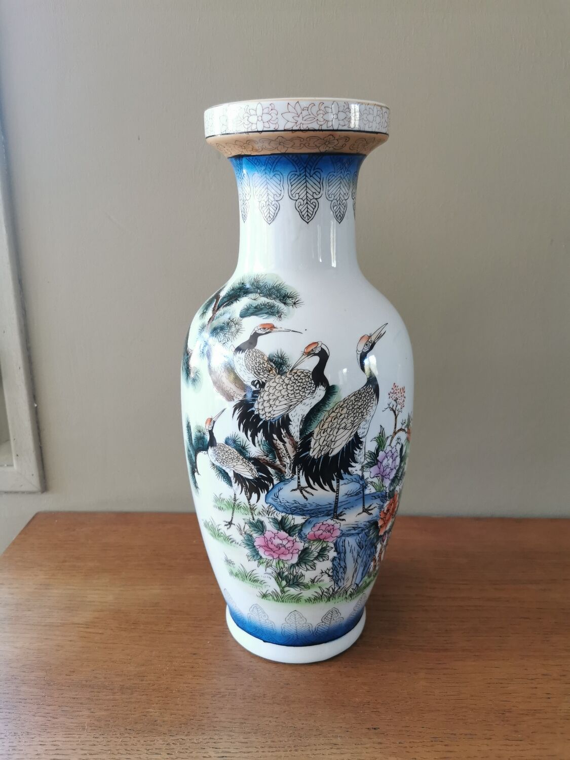 Vintage ceramic vase Asian decor